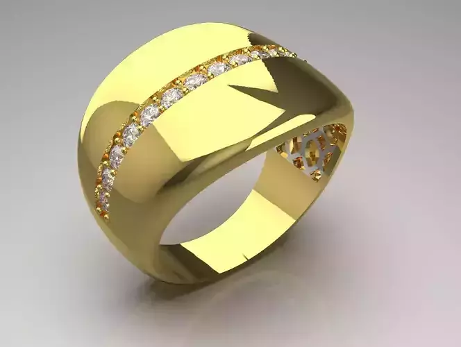 Wide ring with diamond model jr00137