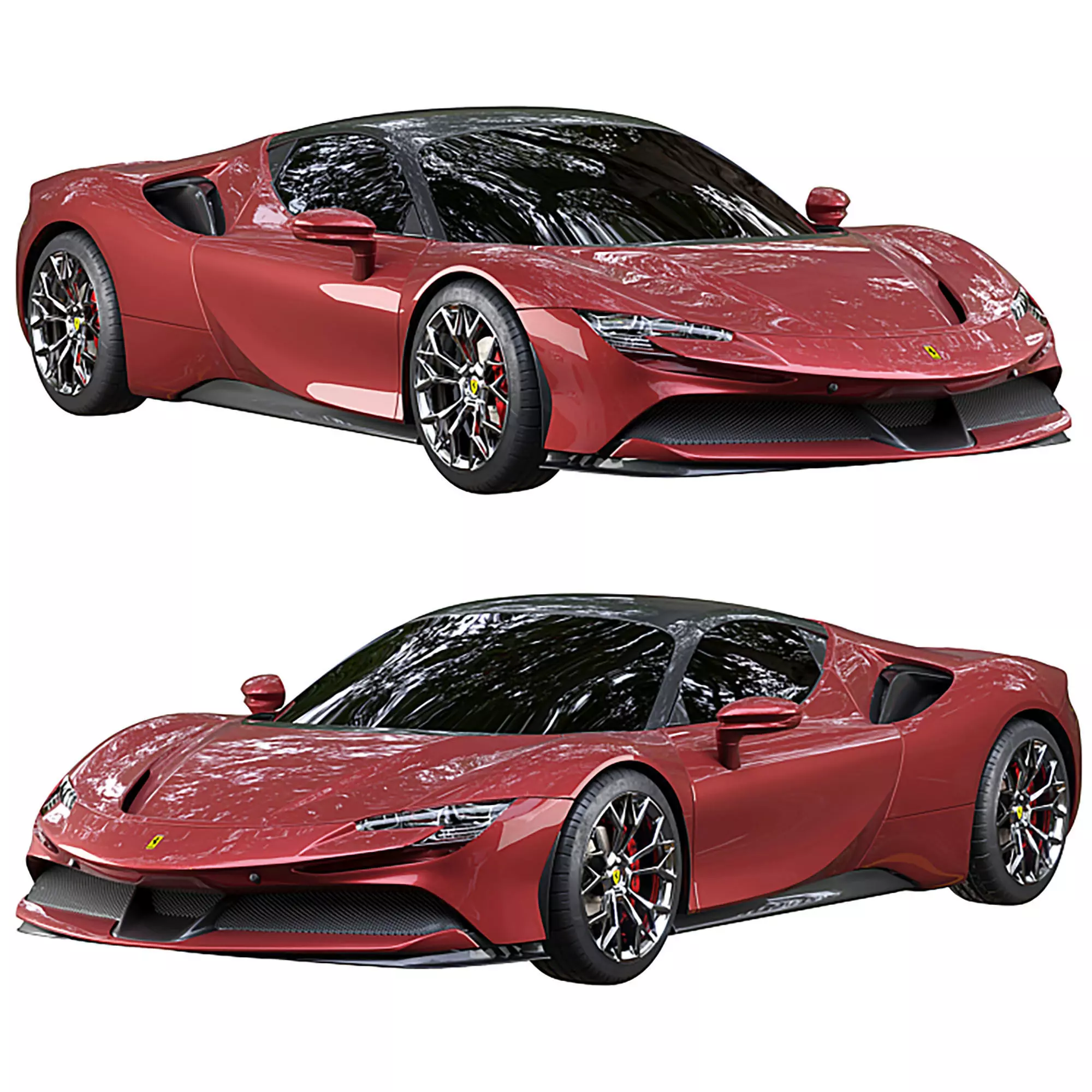 Ferrari SF90 Stradale Low-poly 3D model_0