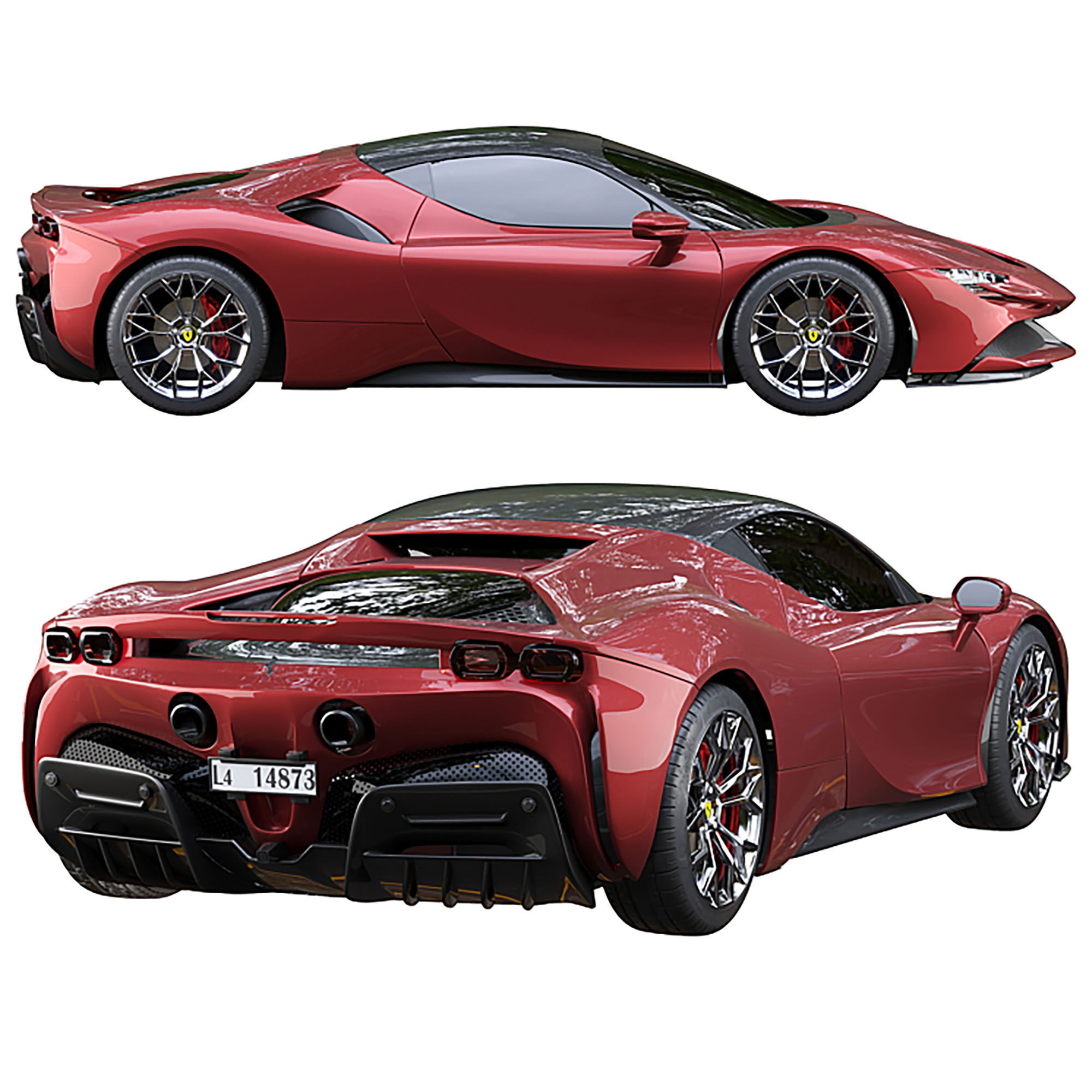 Ferrari SF90 Stradale Low-poly 3D model_1