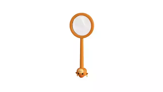 Cow Magnifying Glass Low-poly 3D model