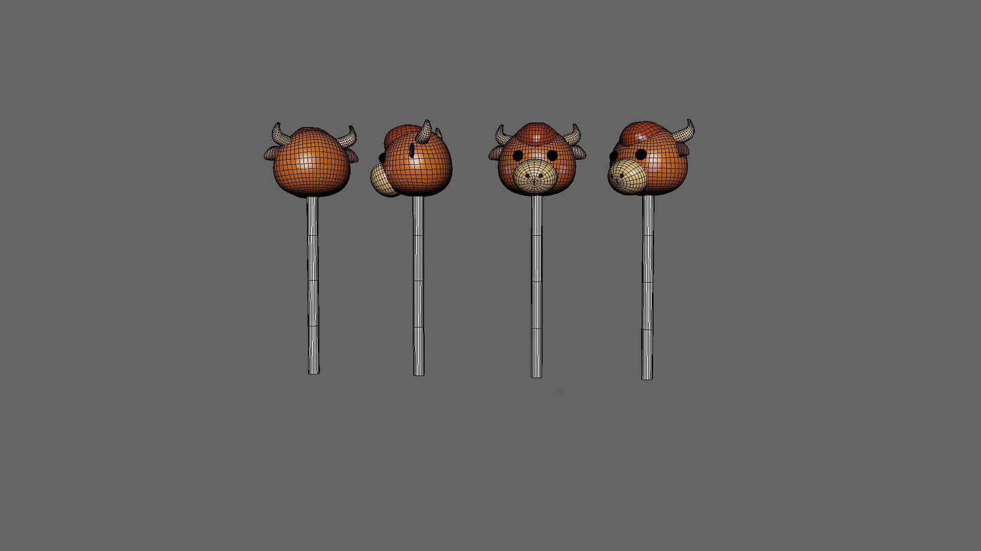 Cow Sweet Lollipops  Low-poly 3D model_5