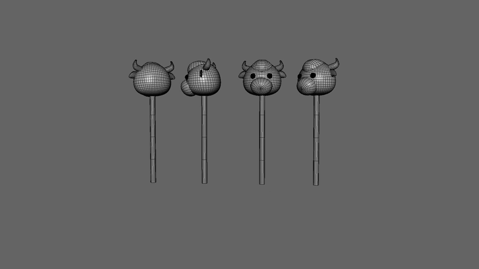 Cow Sweet Lollipops  Low-poly 3D model_4