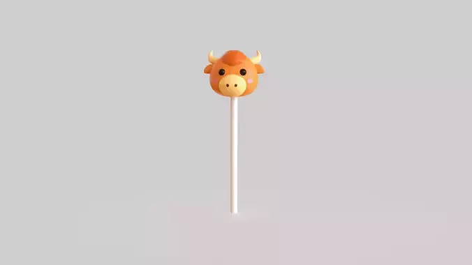 Cow Sweet Lollipops  Low-poly 3D model