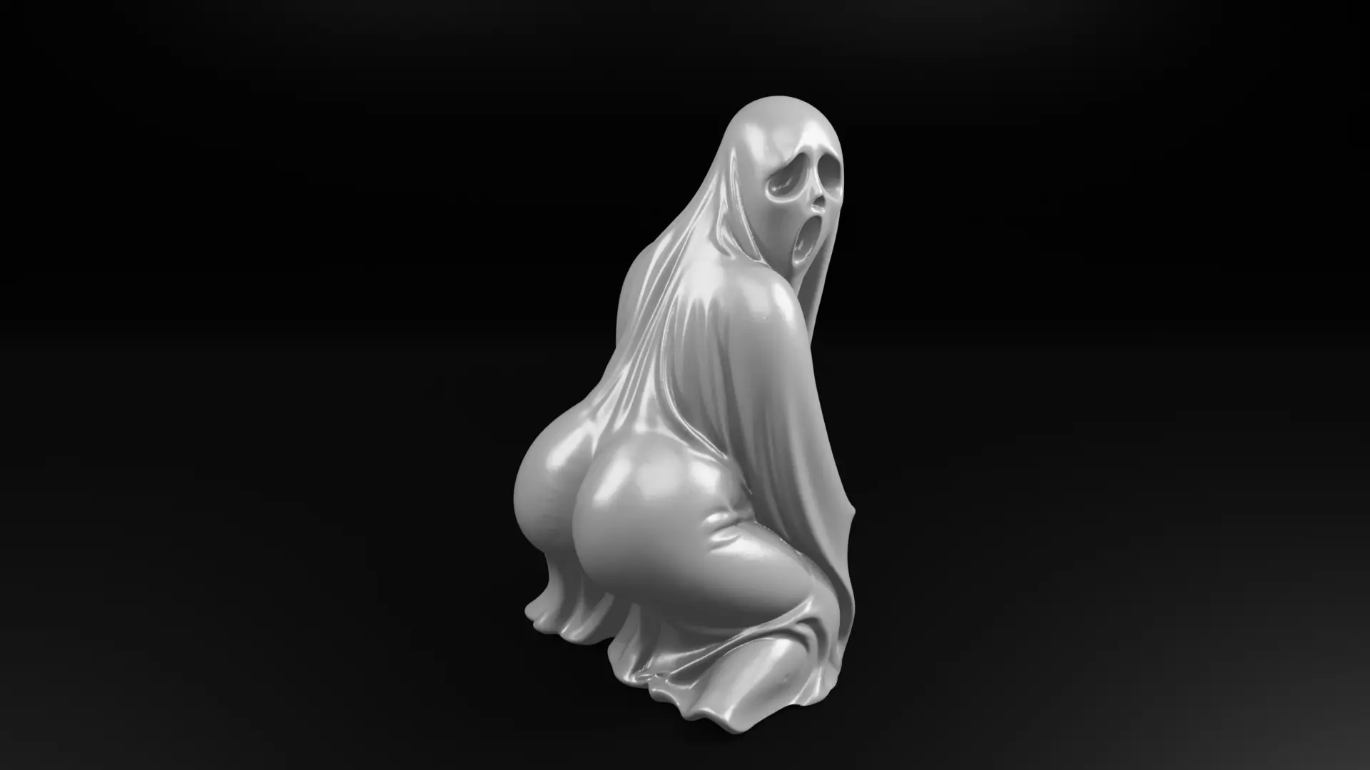 Twerking Ghost 3D Model Funny Halloween Printable STL 3D print model_0