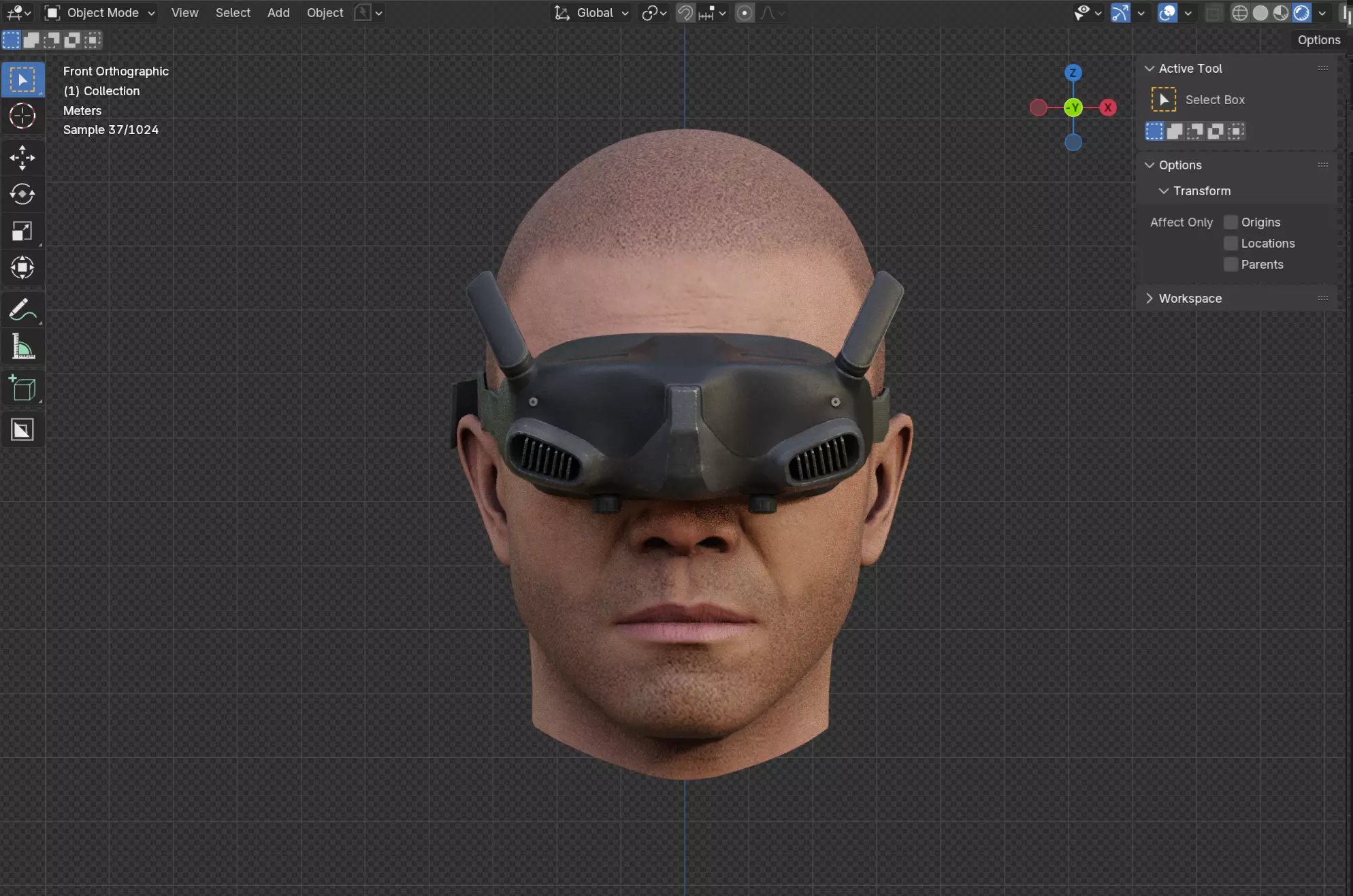 DJI Drone Goggles Game-Ready Low-Poly VR-AR Model Low-poly 3D model_0