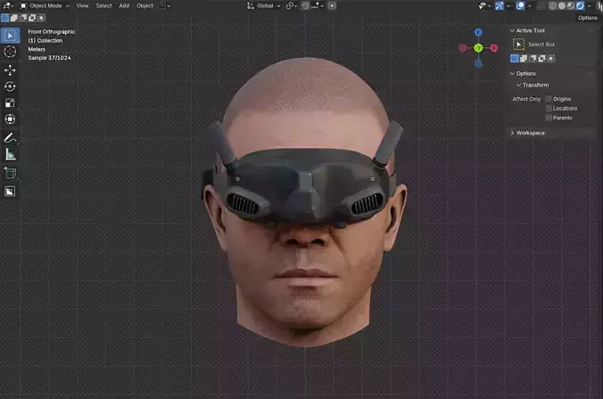 DJI Drone Goggles Game-Ready Low-Poly VR-AR Model Low-poly 3D model