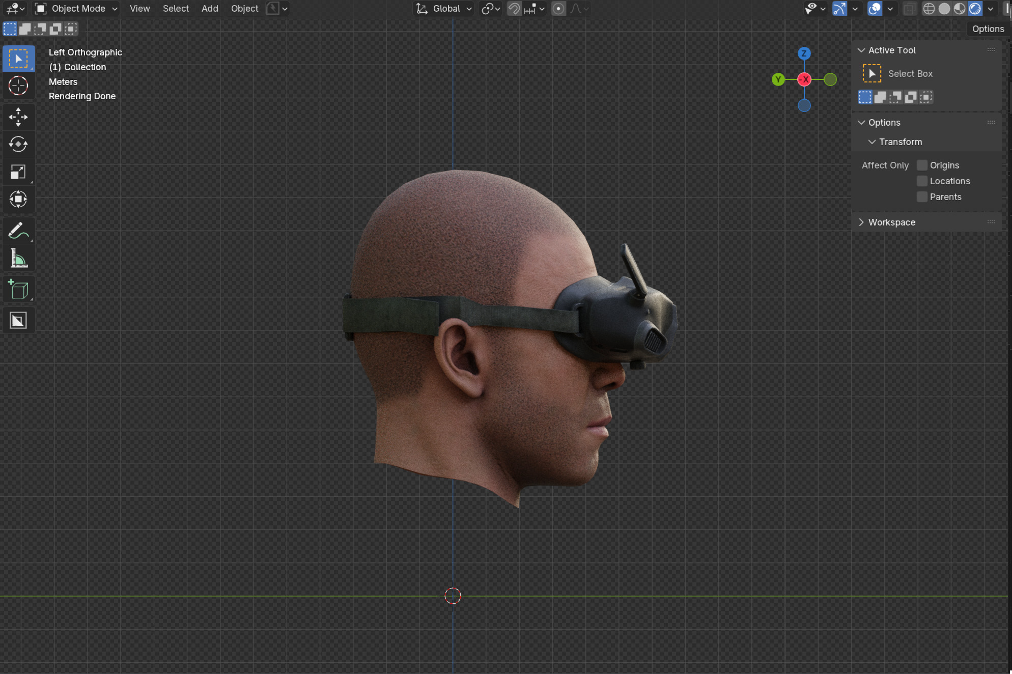 DJI Drone Goggles Game-Ready Low-Poly VR-AR Model Low-poly 3D model_1