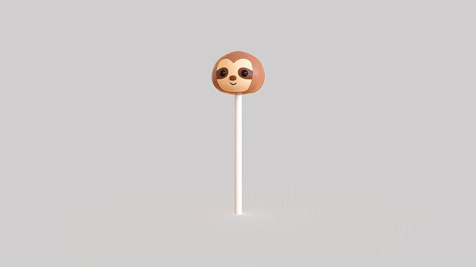 Sloth Sweet Lollipops Low-poly 3D model