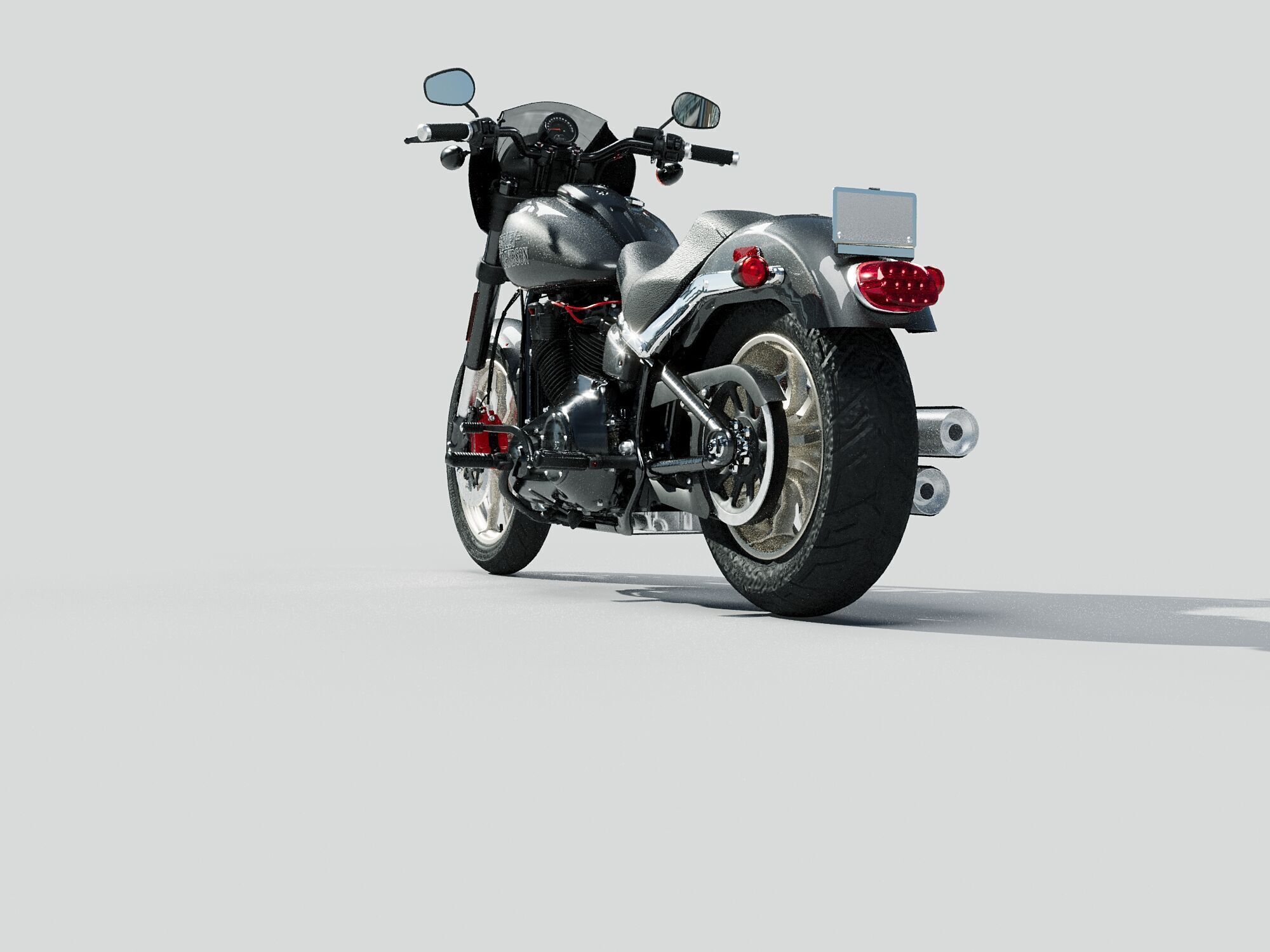 Harley-Davidson Low Rider S Custom Solo Seat Motorcycle 3D Model 3D model_6