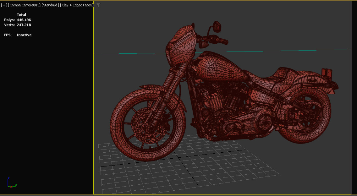 Harley-Davidson Low Rider S Custom Solo Seat Motorcycle 3D Model 3D model_10