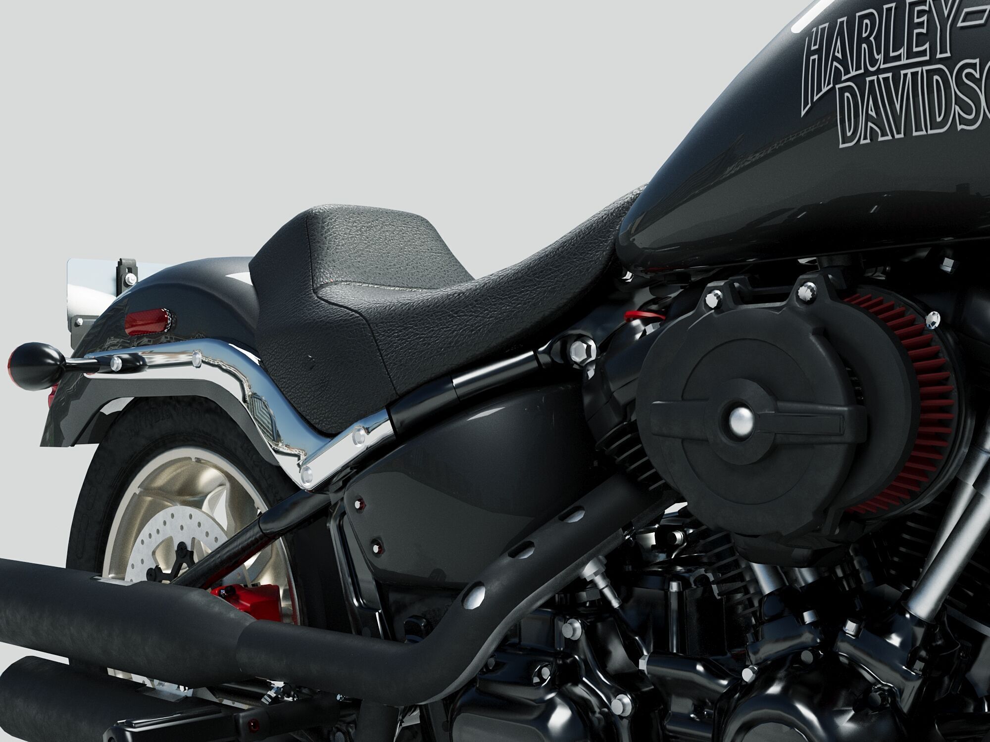 Harley-Davidson Low Rider S Custom Solo Seat Motorcycle 3D Model 3D model_9