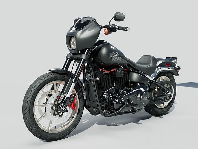 Harley-Davidson Low Rider S Custom Solo Seat Motorcycle 3D Model 3D model