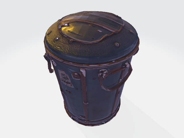 4 Low-Poly Dust Bin Models - Game-Ready Low-poly 3D model_1