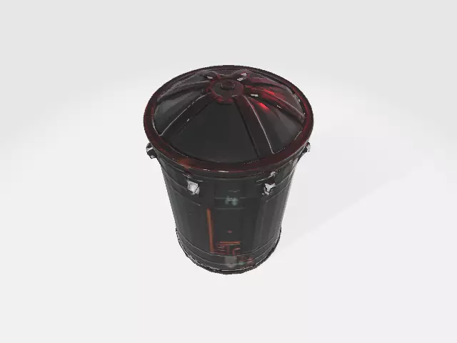 4 Low-Poly Dust Bin Models - Game-Ready Low-poly 3D model_0