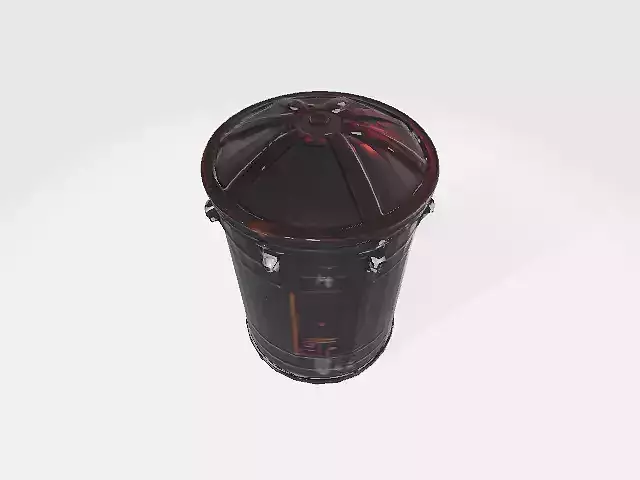 4 Low-Poly Dust Bin Models - Game-Ready