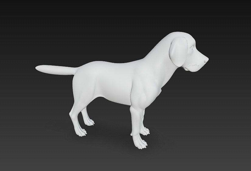 Dog Beagle 3D Model Basic - Low Poly Simple Low-poly 3D model_12