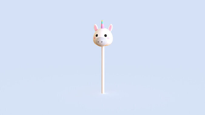 Unicorn Sweet Lollipops Low-poly 3D model