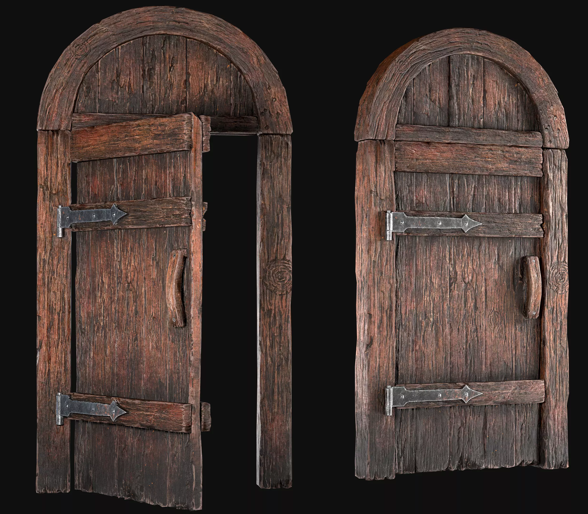 Medieval Door Low-poly 3D model