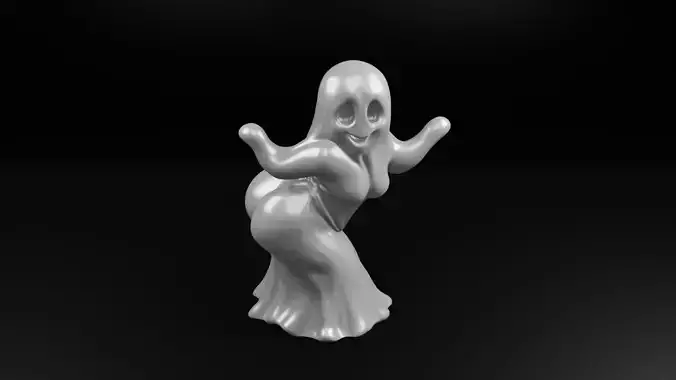 Twerking Ghost Girl 3D Model Funny Halloween STL 3D print model