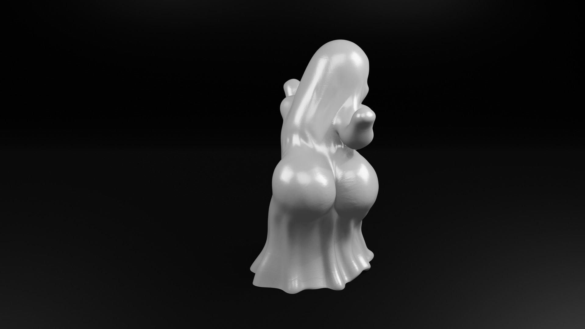 Twerking Ghost Girl 3D Model Funny Halloween STL 3D print model_2