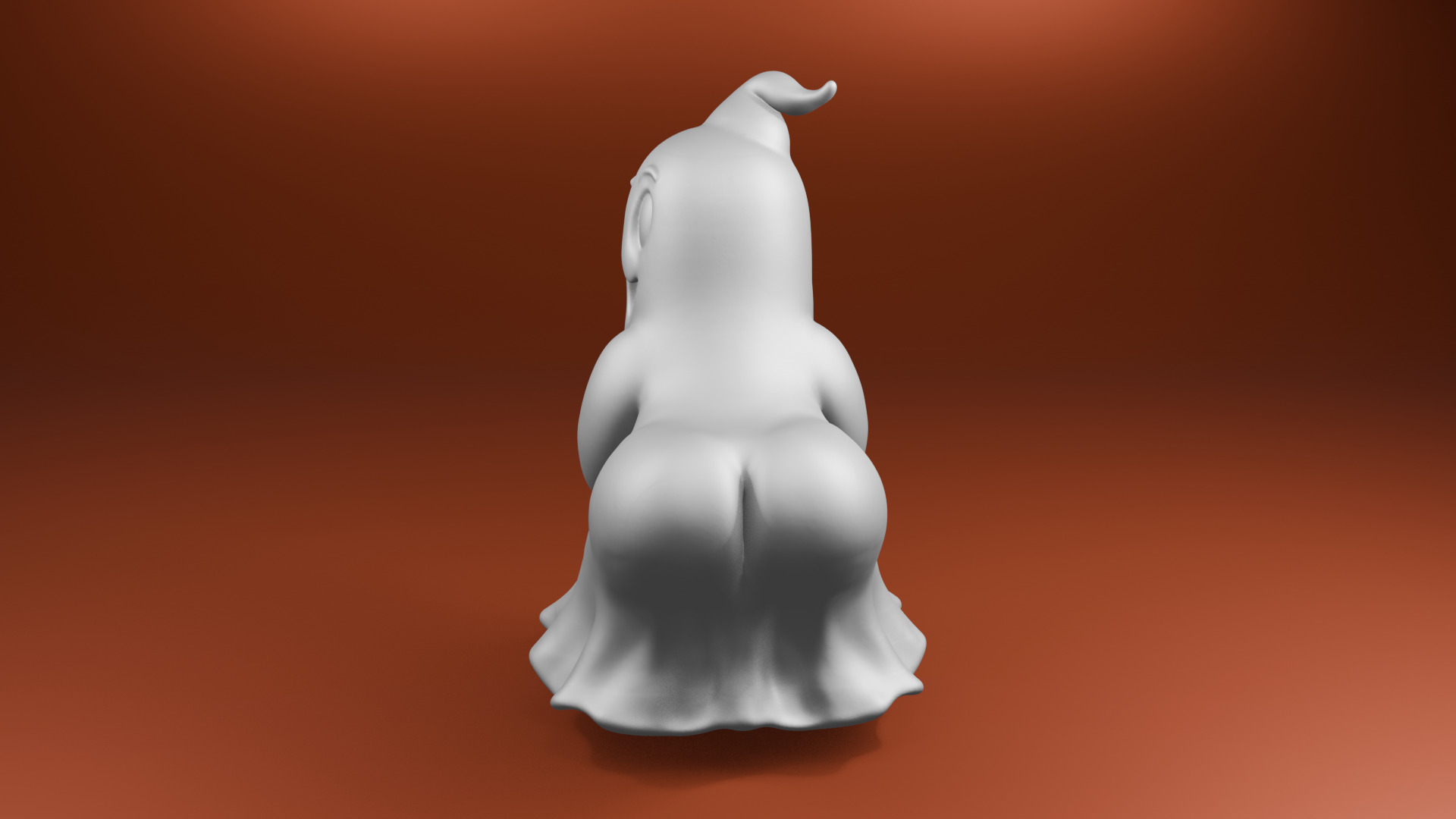 Twerking Cartoon Ghost 3D Model Funny Halloween STL 3D print model_1