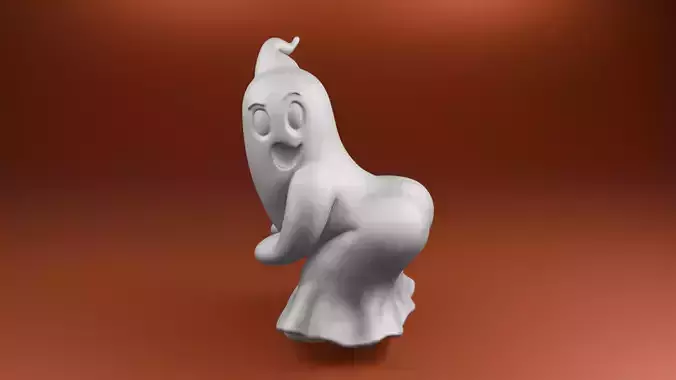 Twerking Cartoon Ghost 3D Model Funny Halloween STL