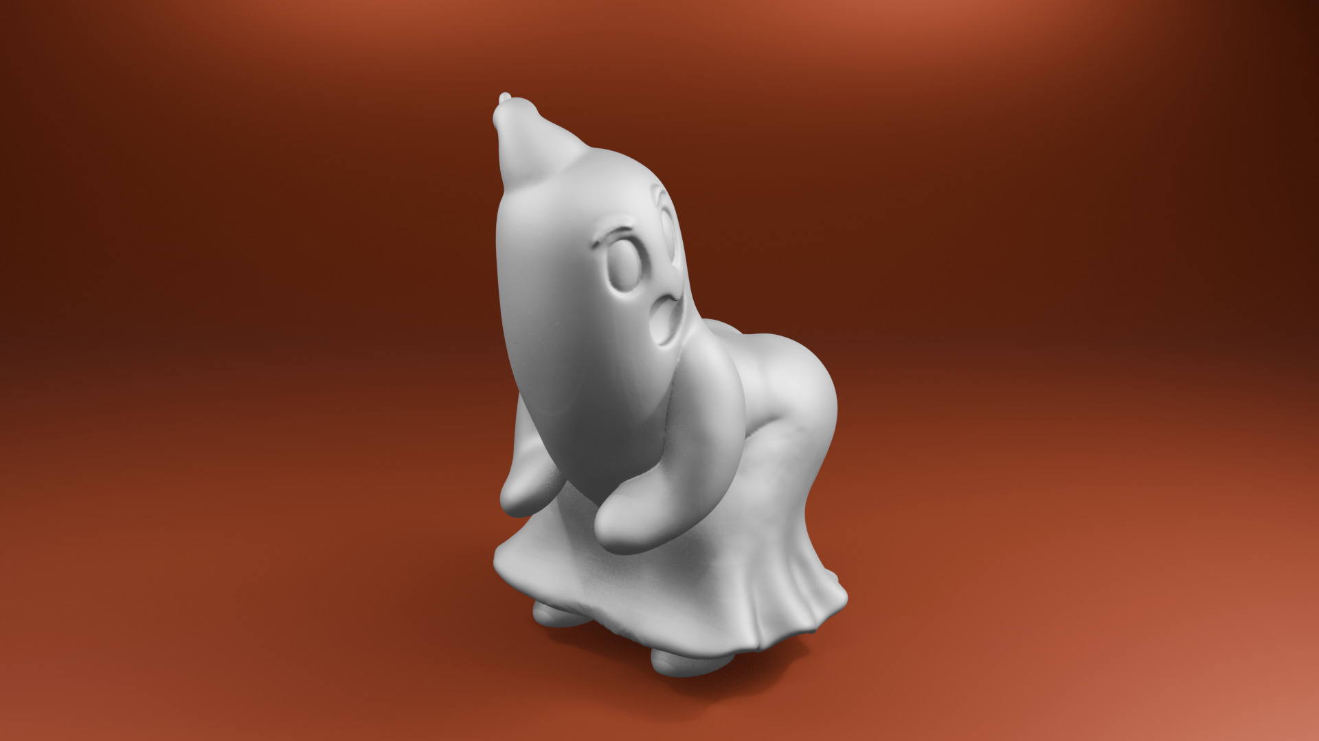 Twerking Cartoon Ghost 3D Model Funny Halloween STL 3D print model_2