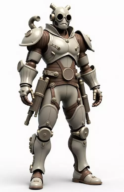 steampunk robotic 6 3D print model_0