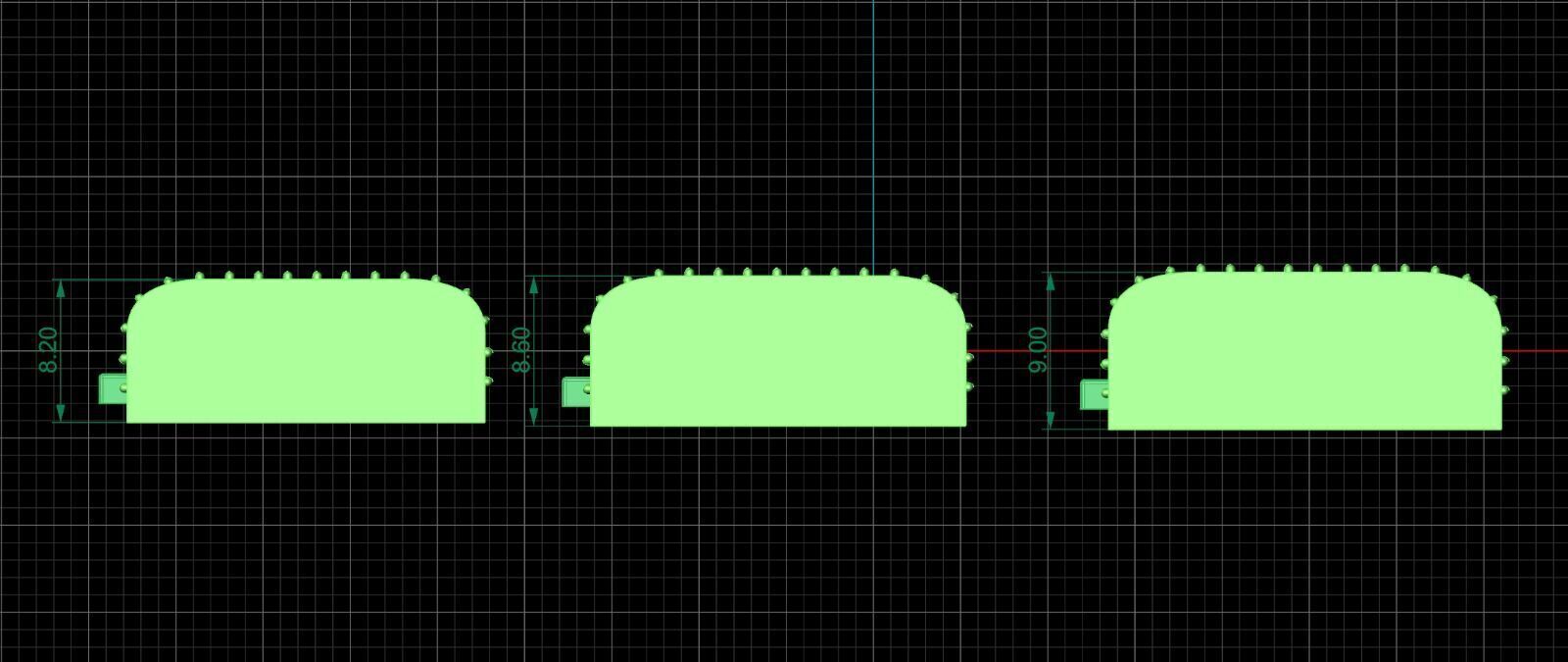 PACK Cuban Locks with Diamonds Sides 20mm 21mm 22mm 3D print model_3
