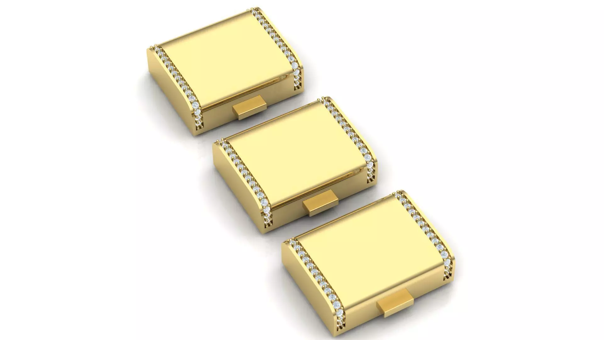 PACK Cuban Locks with Diamonds Sides 20mm 21mm 22mm 3D print model_0