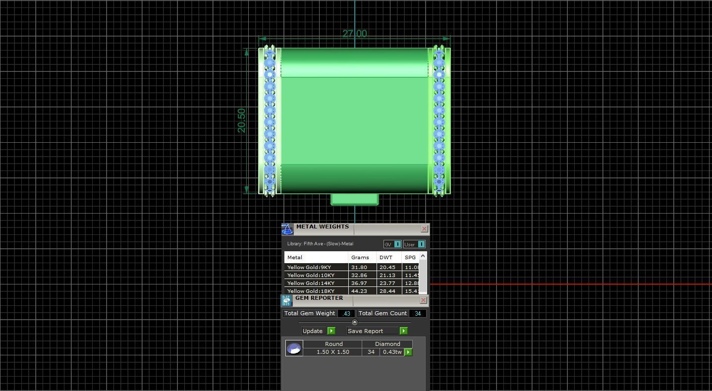 PACK Cuban Locks with Diamonds Sides 20mm 21mm 22mm 3D print model_4