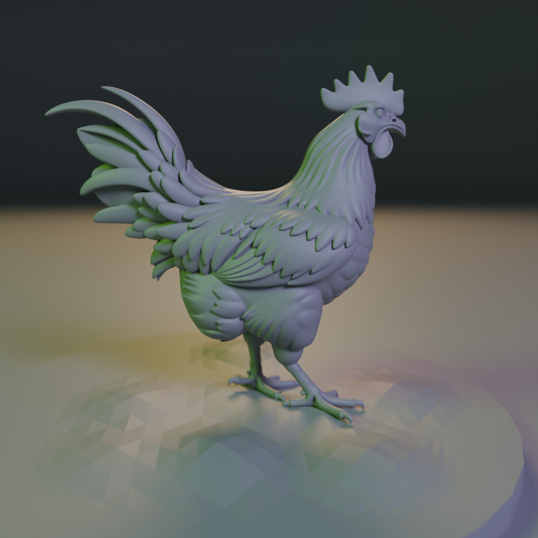Rooster 3D print model_3
