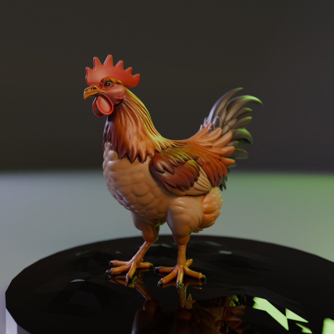 Rooster 3D print model_12