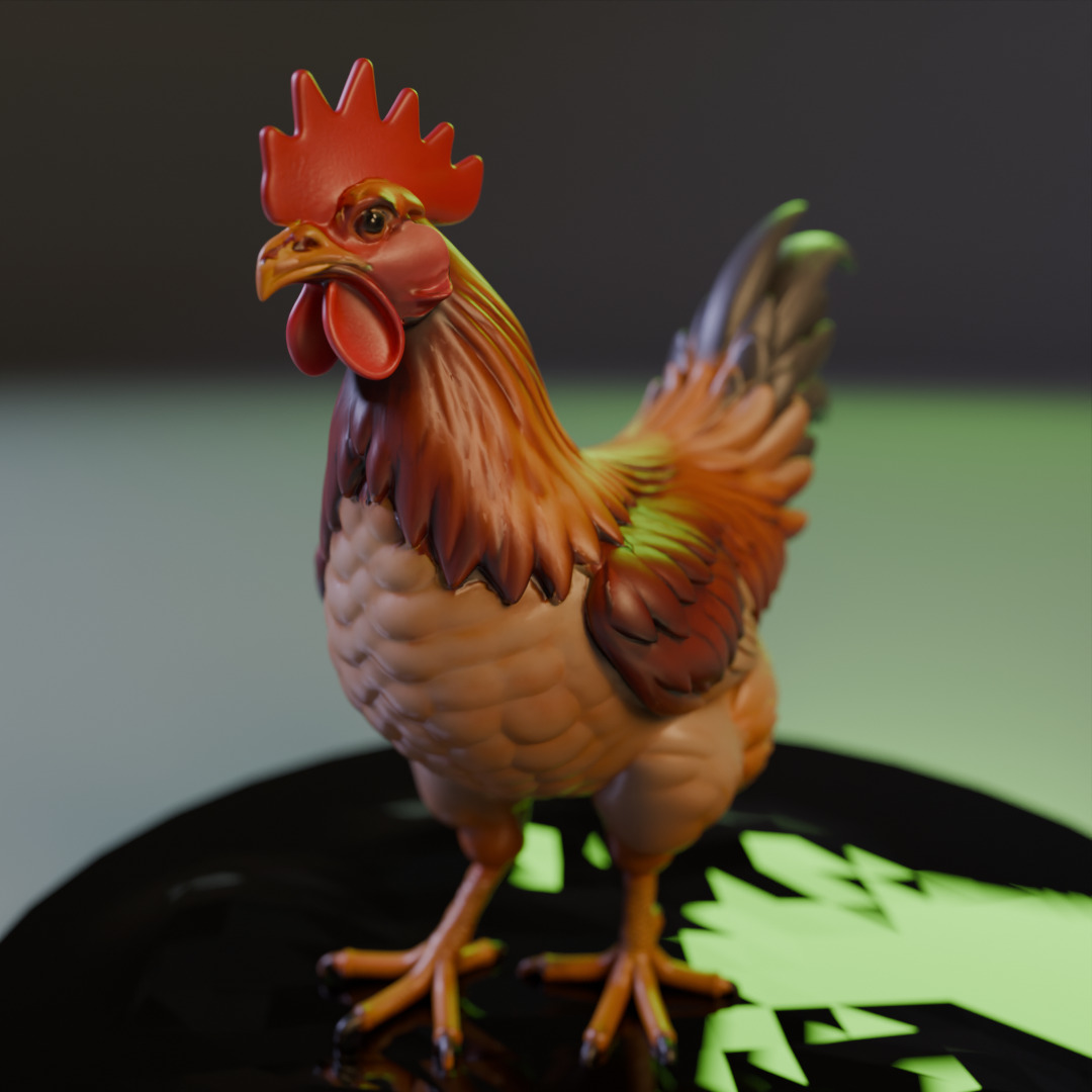 Rooster 3D print model_17