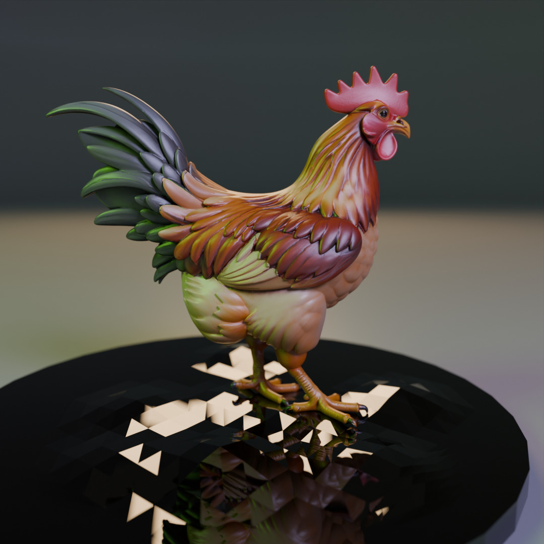 Rooster 3D print model_9