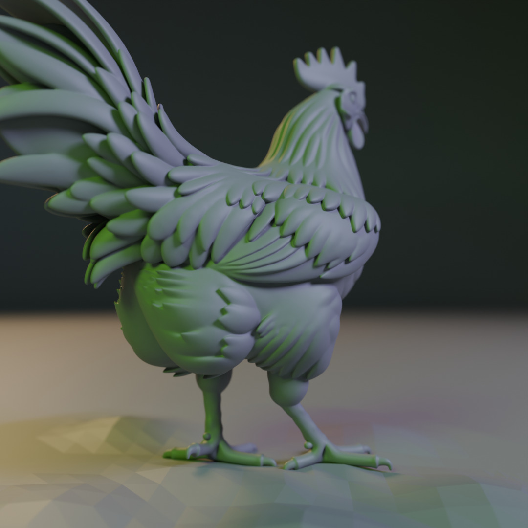 Rooster 3D print model_7