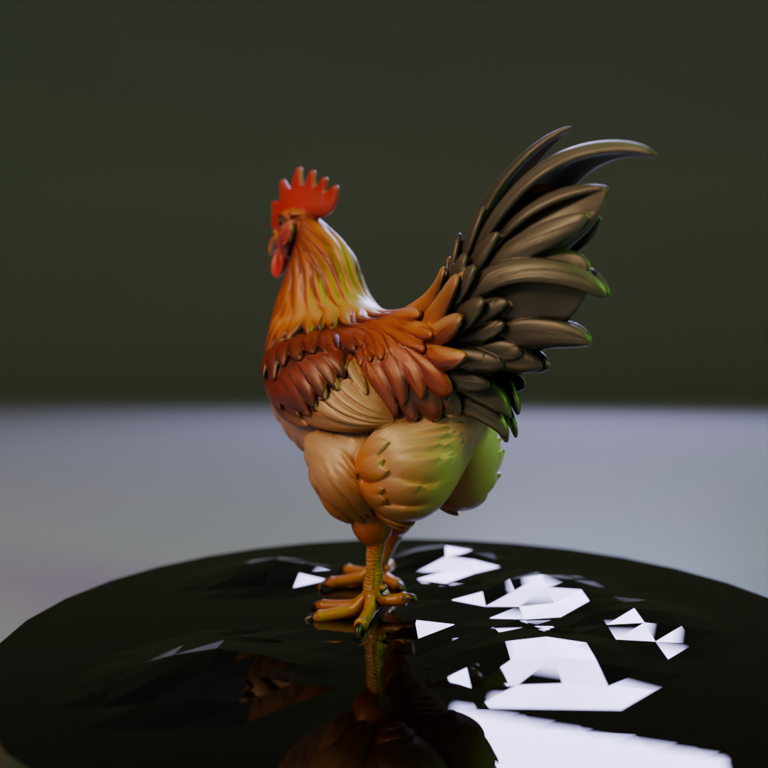 Rooster 3D print model_13