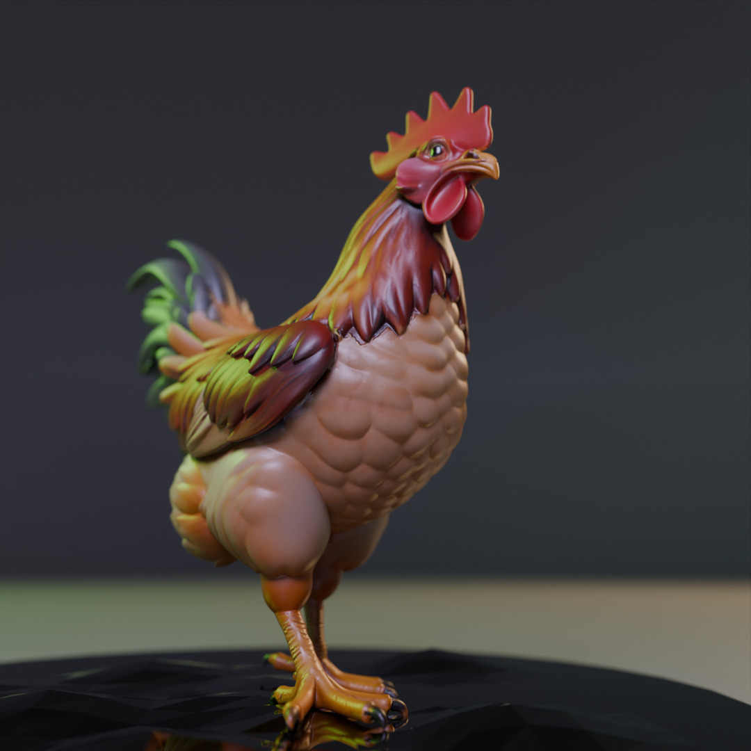 Rooster 3D print model_14