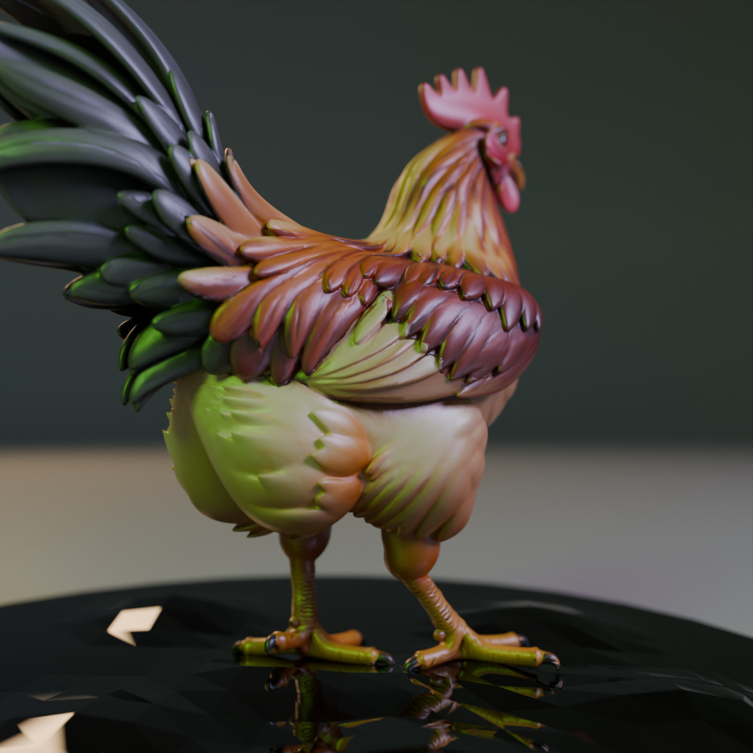 Rooster 3D print model_18
