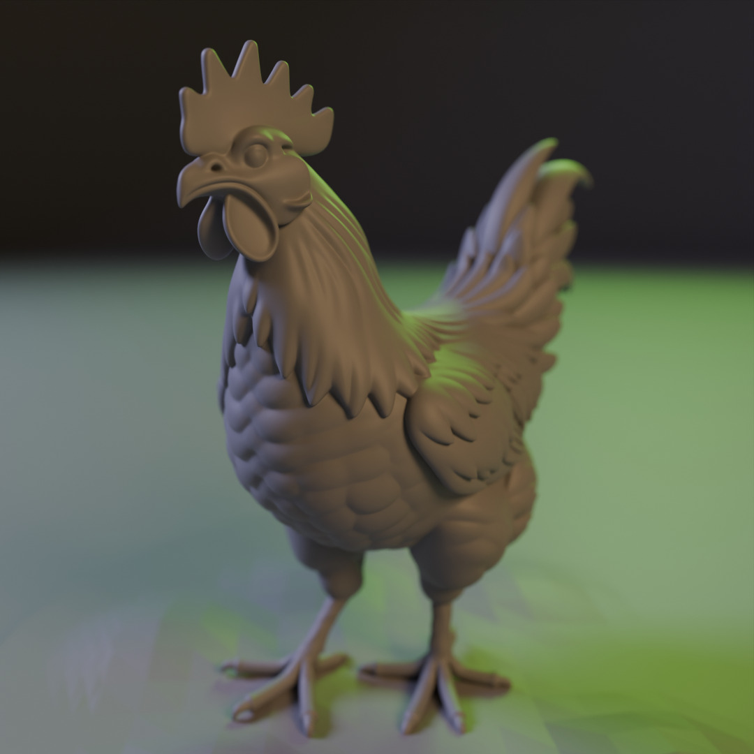 Rooster 3D print model_6