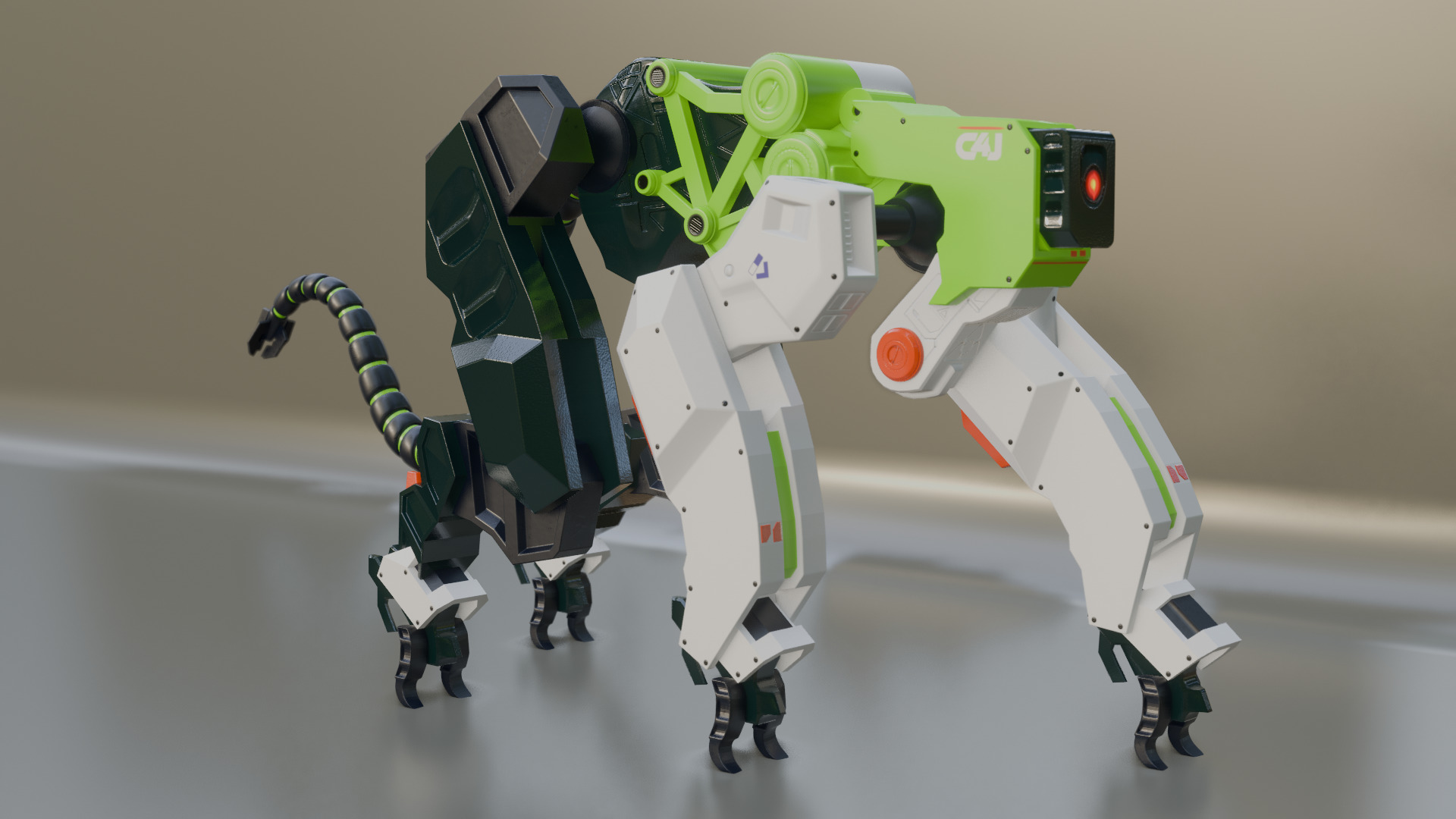 Sci-Fi Robot Futuristic Quadruped 3D model_27