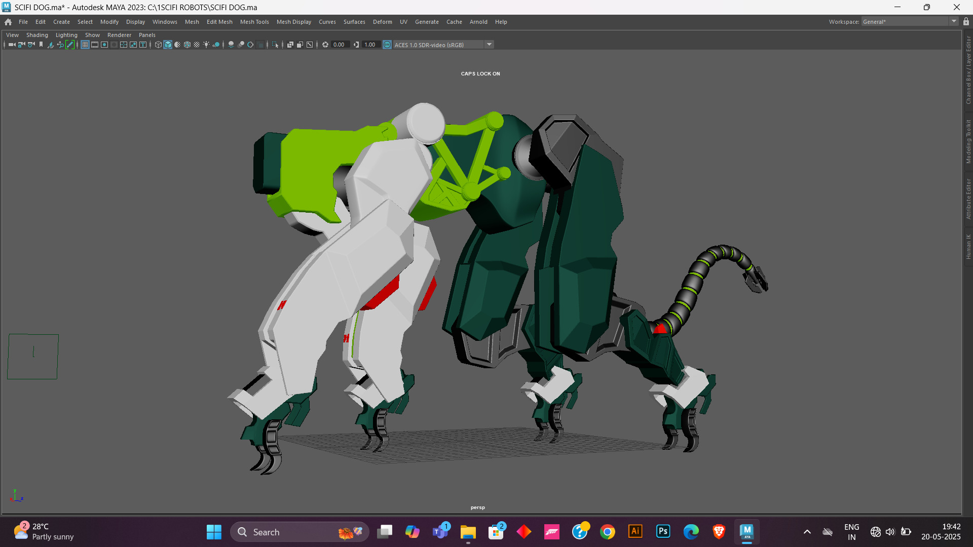 Sci-Fi Robot Futuristic Quadruped 3D model_6