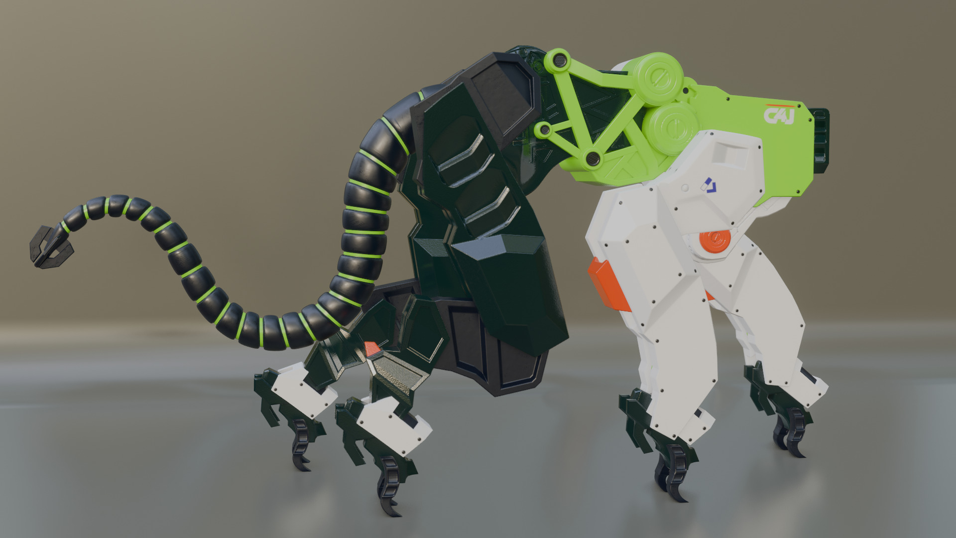 Sci-Fi Robot Futuristic Quadruped 3D model_26