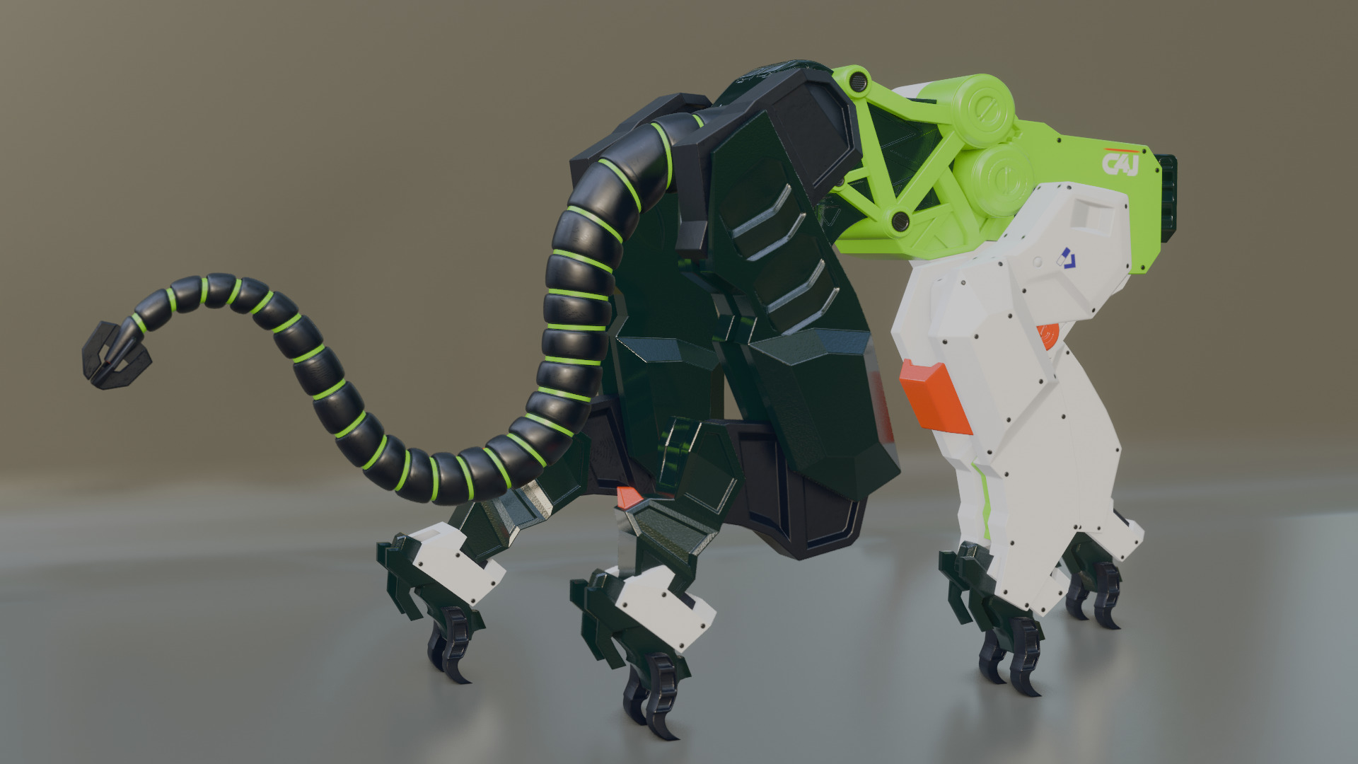 Sci-Fi Robot Futuristic Quadruped 3D model_30