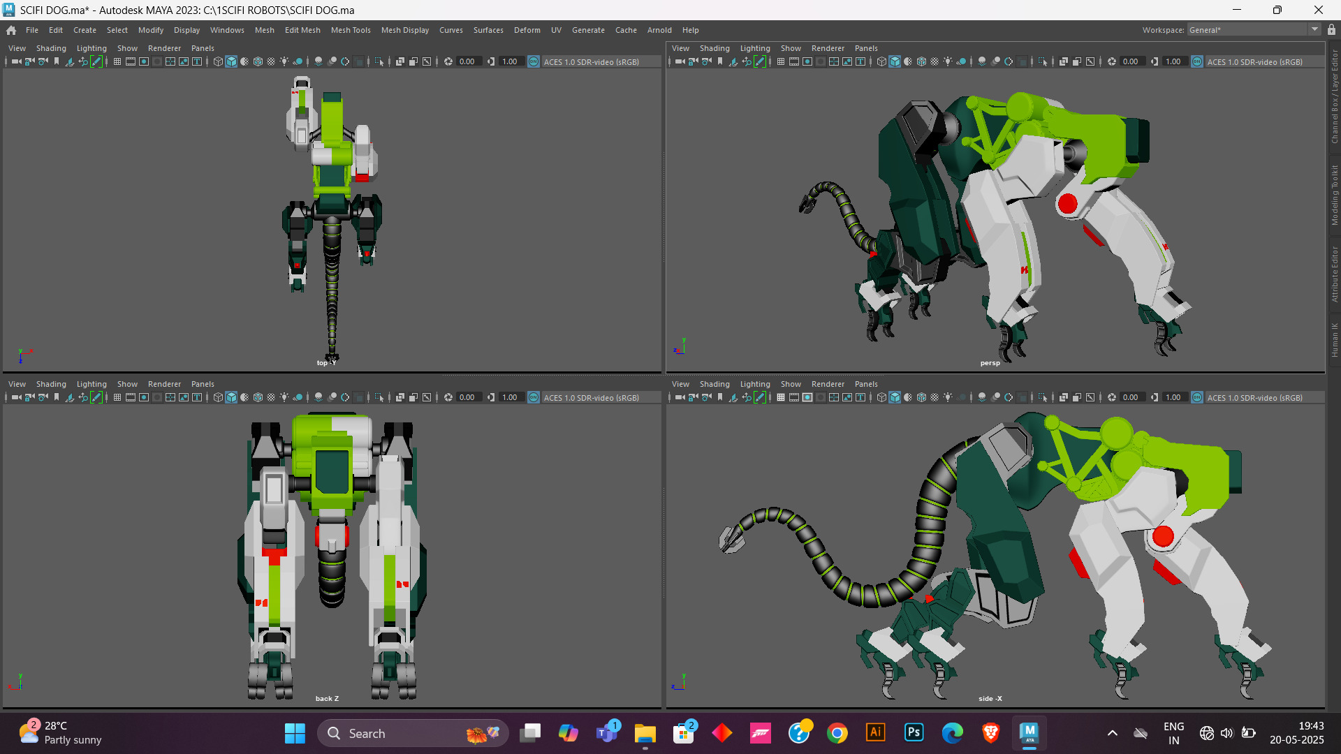 Sci-Fi Robot Futuristic Quadruped 3D model_12