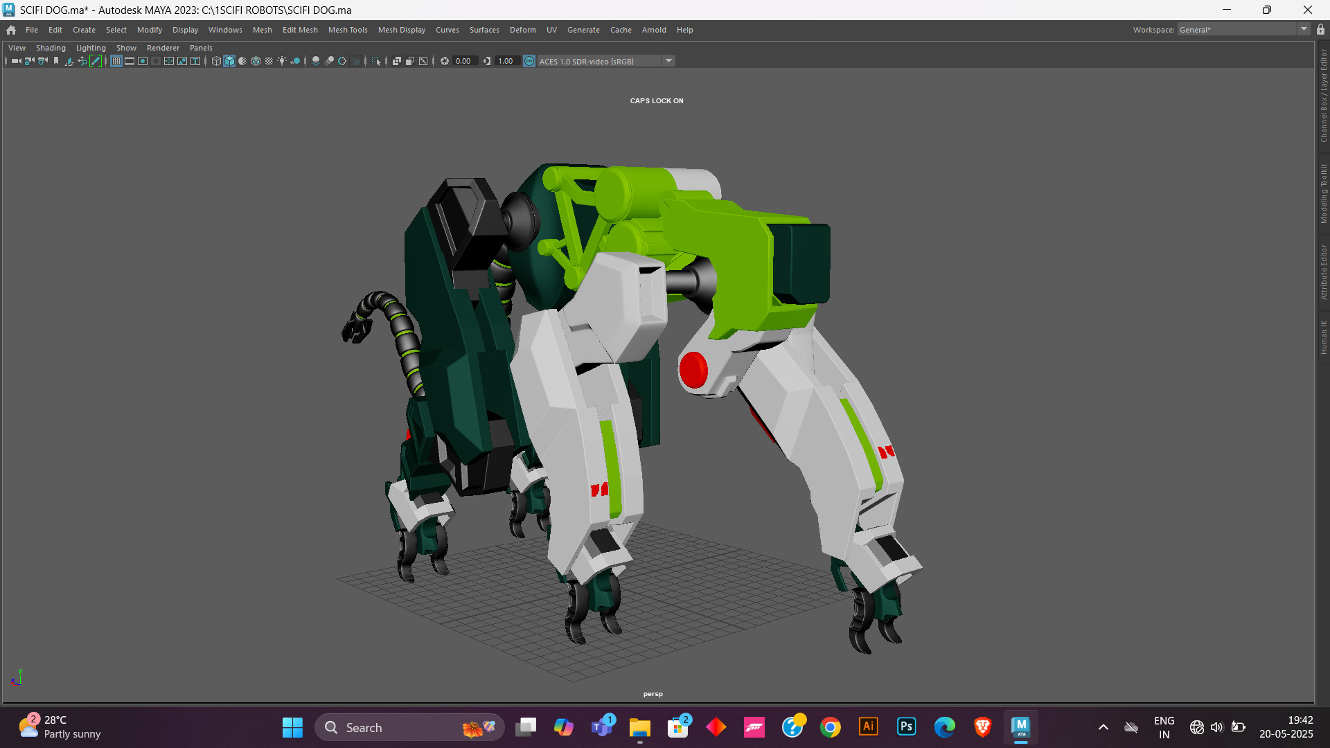 Sci-Fi Robot Futuristic Quadruped 3D model_5
