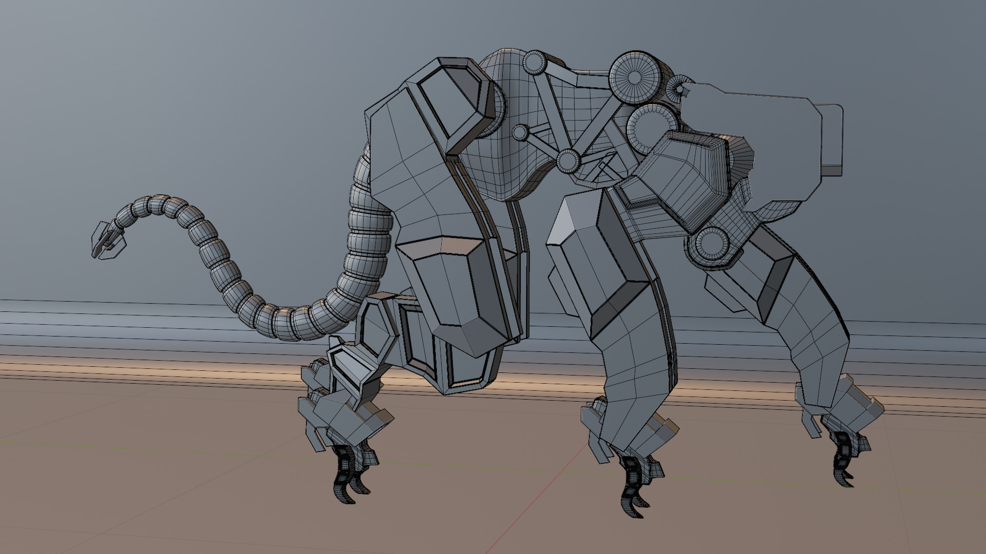 Sci-Fi Robot Futuristic Quadruped 3D model_57