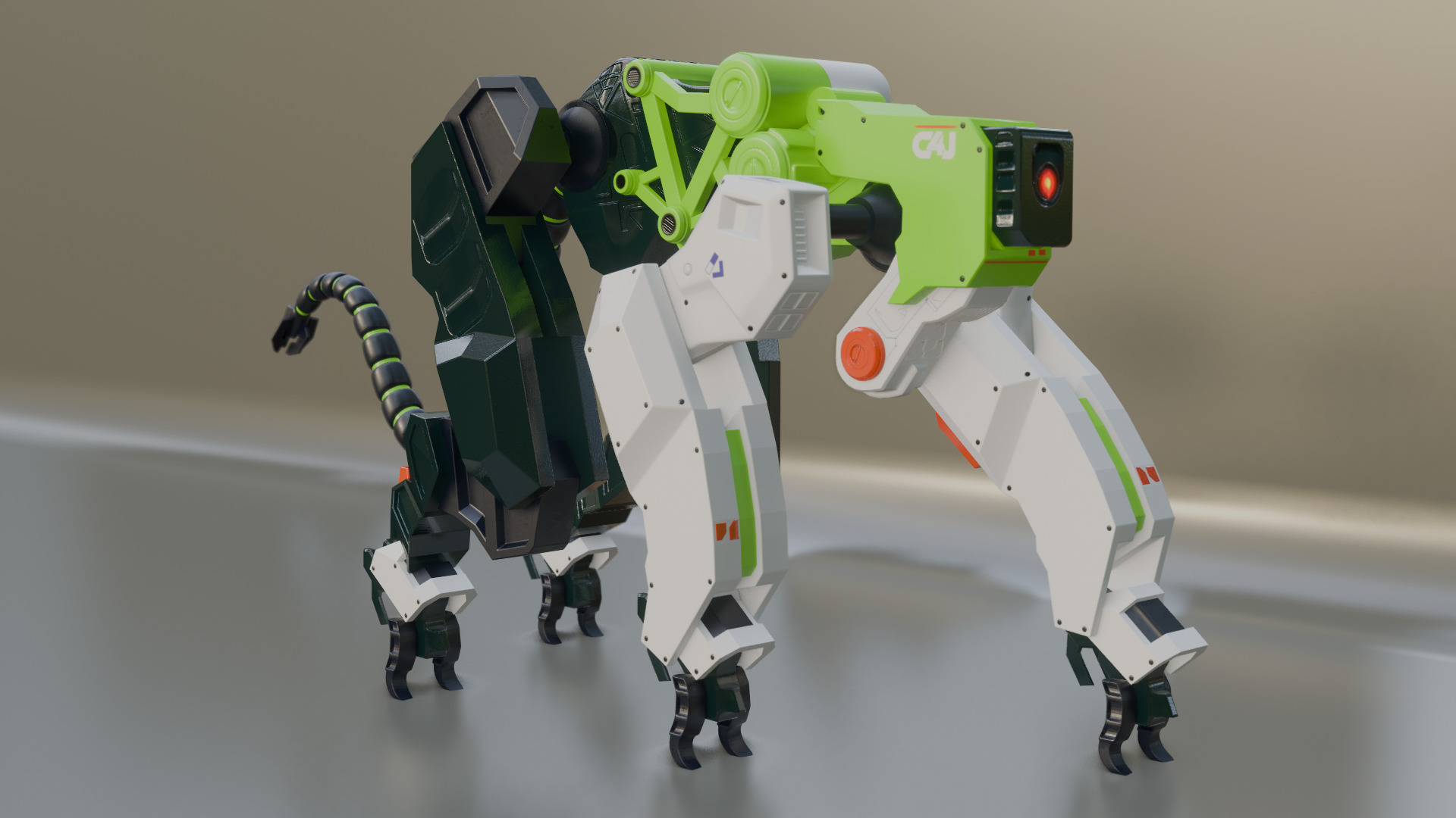 Sci-Fi Robot Futuristic Quadruped 3D model_21