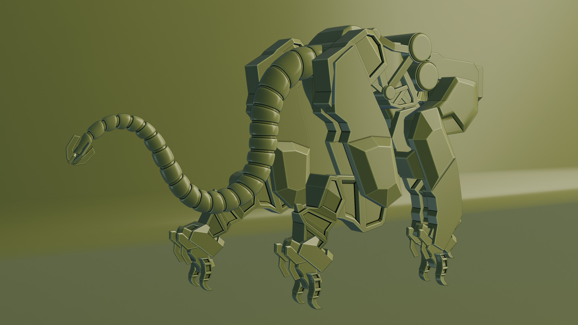 Sci-Fi Robot Futuristic Quadruped 3D model_68