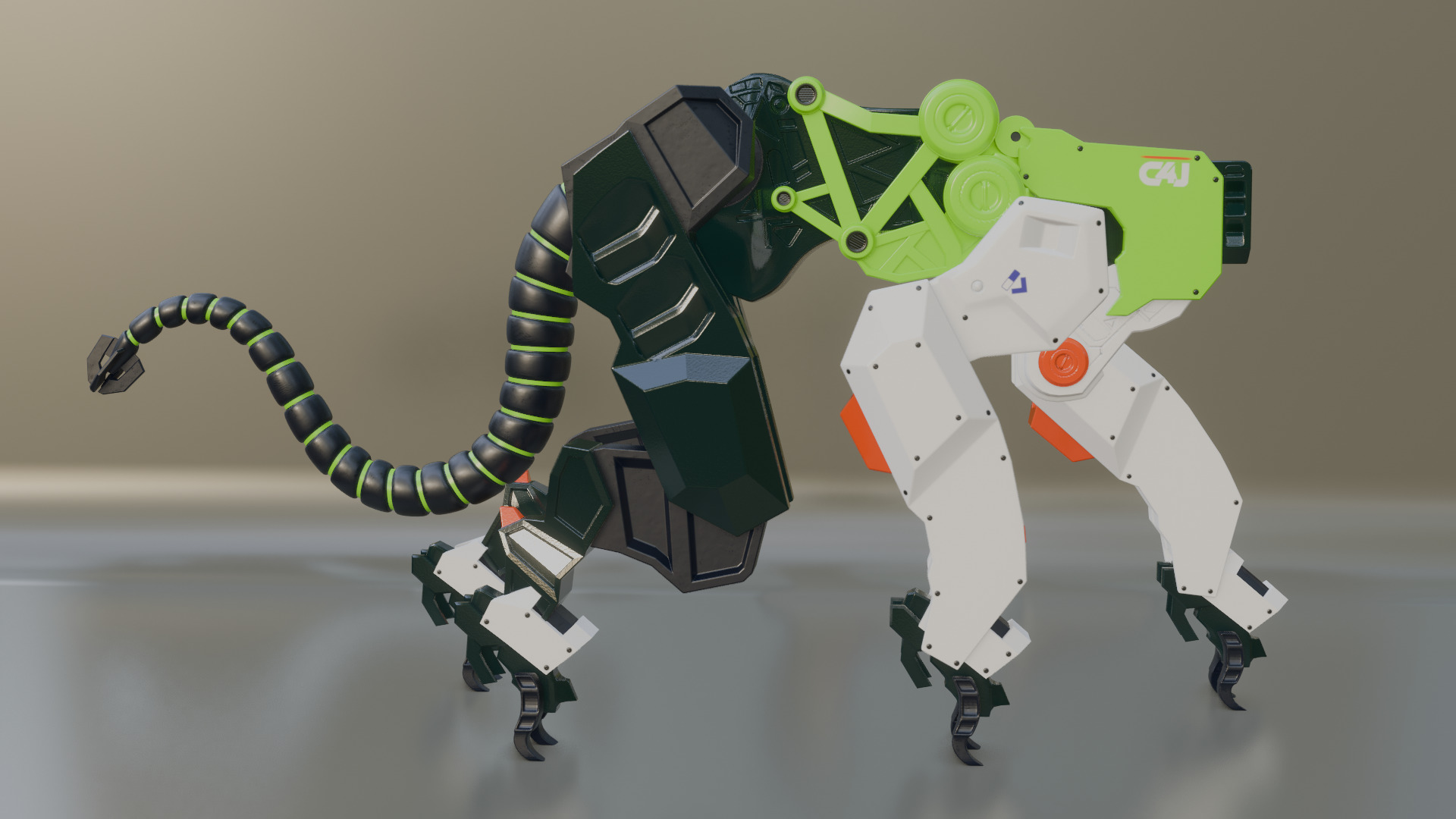 Sci-Fi Robot Futuristic Quadruped 3D model_35